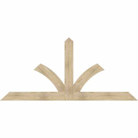 Ekena Millwork Richland Rough Sawn Timber Gable Bracket, Douglas Fir, 96"W x 44"H x 2"D x 6"F, 11/12 Pitch GBW096X44X0206RIC00RDF